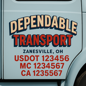 Truck Door Decal Lettering Sticker Signs | Add Your Info - Create Your Own Semi-Truck Door Signs