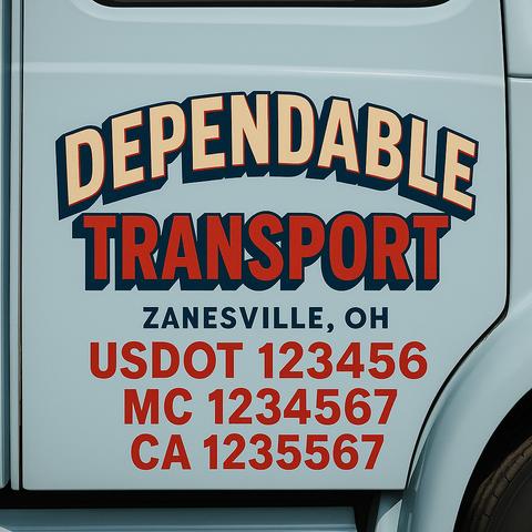 Truck Door Decal Lettering Sticker Signs | Add Your Info - Create Your Own Semi-Truck Door Signs