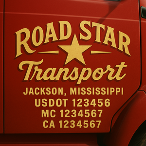 Truck Door Decal Lettering Sticker Signs | Add Your Info - Create Your Own Semi-Truck Door Signs