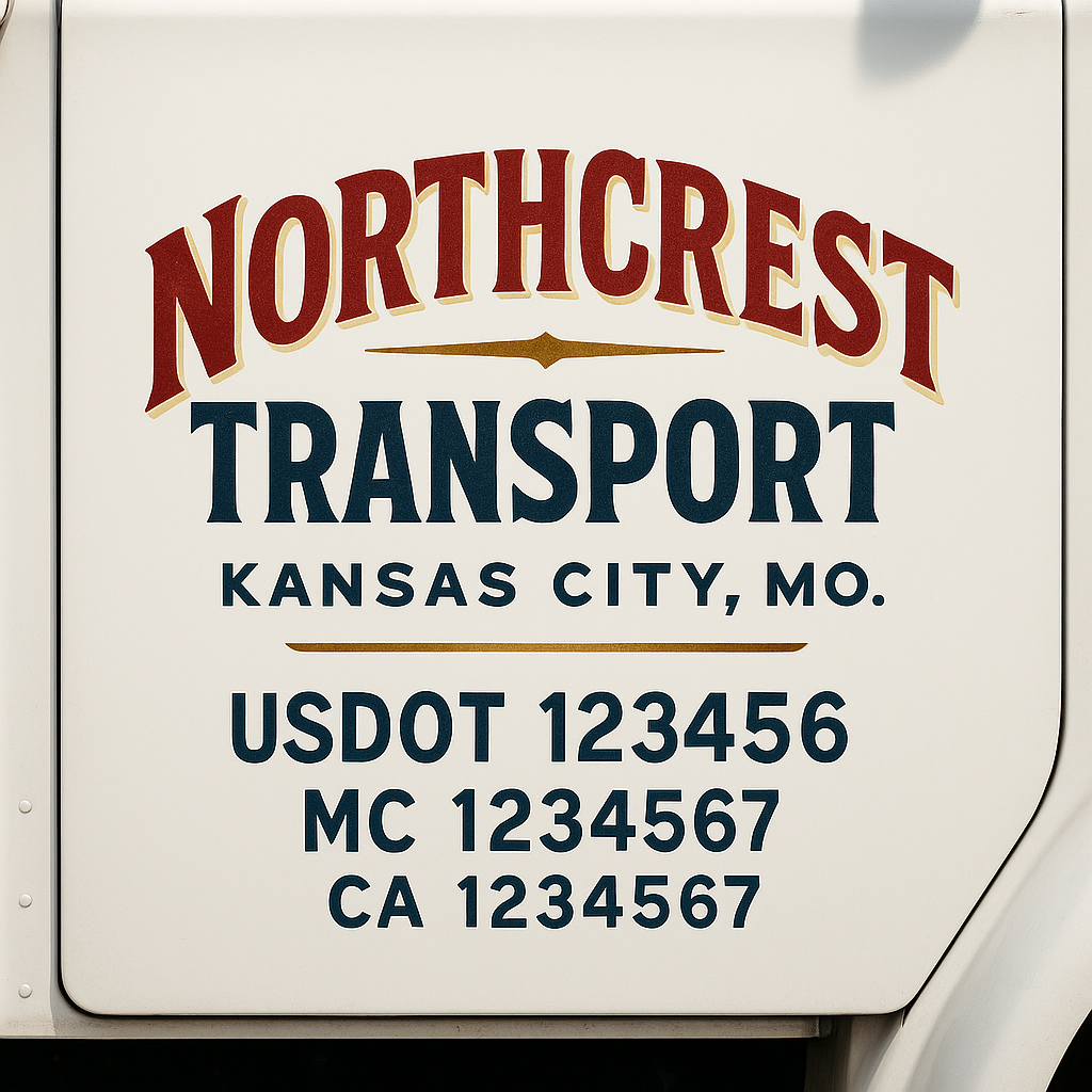 Truck Door Decal Lettering Sticker Signs | Add Your Info - Create Your Own Semi-Truck Door Signs