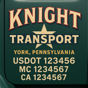Truck Door Decal Lettering Sticker Signs | Add Your Info - Create Your Own Semi-Truck Door Signs