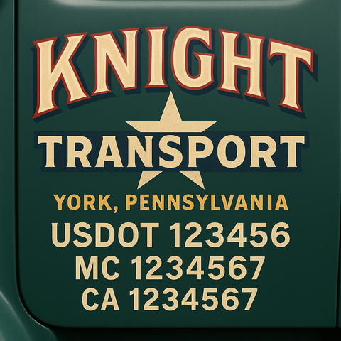 Truck Door Decal Lettering Sticker Signs | Add Your Info - Create Your Own Semi-Truck Door Signs
