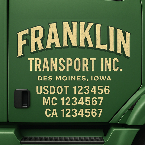 Truck Door Decal Lettering Sticker Signs | Add Your Info - Create Your Own Semi-Truck Door Signs