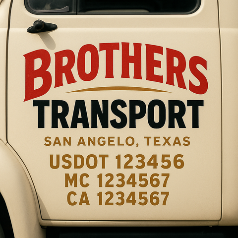 Truck Door Decal Lettering Sticker Signs | Add Your Info - Create Your Own Semi-Truck Door Signs