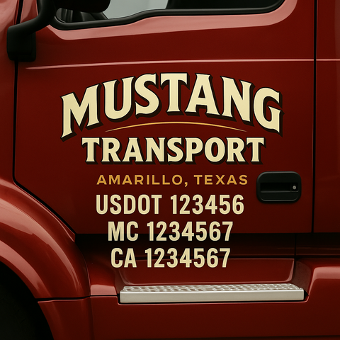 Truck Door Decal Lettering Sticker Signs | Add Your Info - Create Your Own Semi-Truck Door Signs