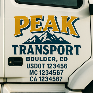 Truck Door Decal Lettering Sticker Signs | Add Your Info - Create Your Own Semi-Truck Door Signs
