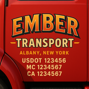 Truck Door Decal Lettering Sticker Signs | Add Your Info - Create Your Own Semi-Truck Door Signs