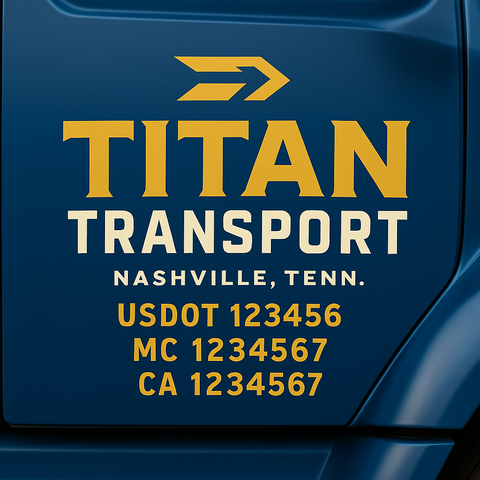 Truck Door Decal Lettering Sticker Signs | Add Your Info - Create Your Own Semi-Truck Door Signs
