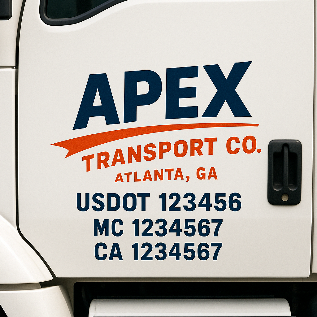 Truck Door Decal Lettering Sticker Signs | Add Your Info - Create Your Own Semi-Truck Door Signs