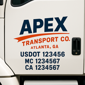 Truck Door Decal Lettering Sticker Signs | Add Your Info - Create Your Own Semi-Truck Door Signs