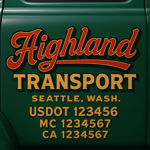 Truck Door Decal Lettering Sticker Signs | Add Your Info - Create Your Own Semi-Truck Door Signs