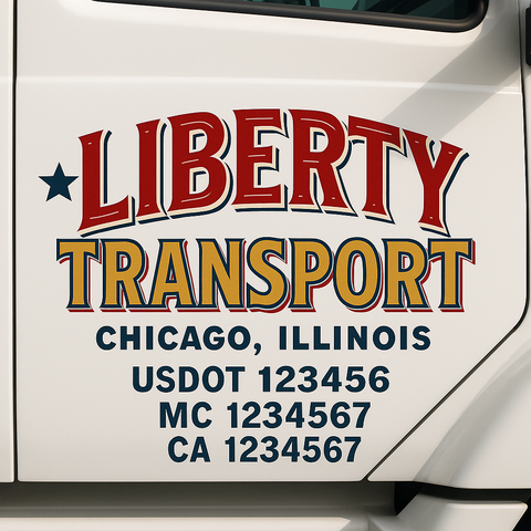 Truck Door Decal Lettering Sticker Signs | Add Your Info - Create Your Own Semi-Truck Door Signs