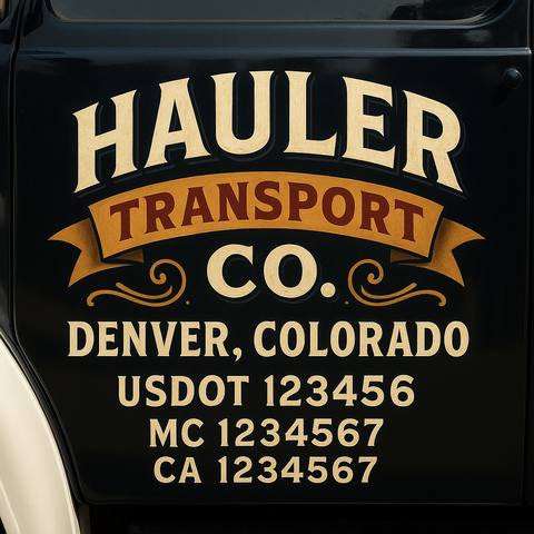 Truck Door Decal Lettering Sticker Signs | Add Your Info - Create Your Own Semi-Truck Door Signs