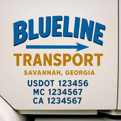 Truck Door Decal Lettering Sticker Signs | Add Your Info - Create Your Own Semi-Truck Door Signs