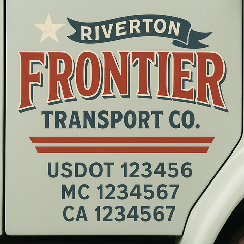 Truck Door Decal Lettering Sticker Signs | Add Your Info - Create Your Own Semi-Truck Door Signs