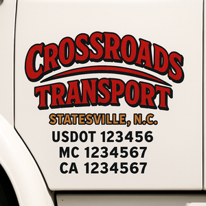 Truck Door Decal Lettering Sticker Signs | Add Your Info - Create Your Own Semi-Truck Door Signs
