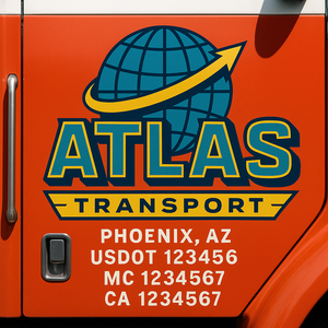 Truck Door Decal Lettering Sticker Signs | Add Your Info - Create Your Own Semi-Truck Door Signs