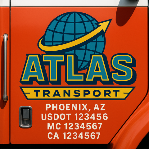 Truck Door Decal Lettering Sticker Signs | Add Your Info - Create Your Own Semi-Truck Door Signs
