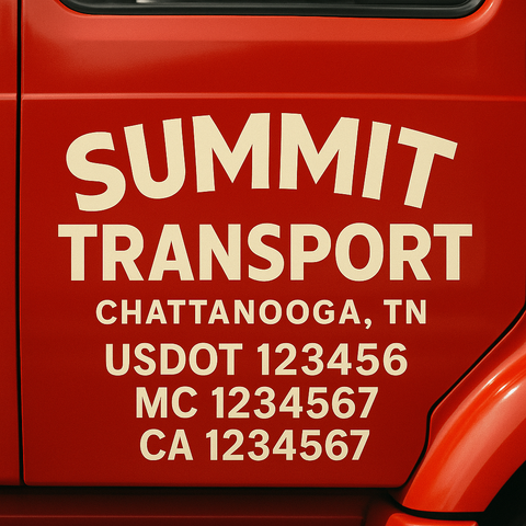 Truck Door Decal Lettering Sticker Signs | Add Your Info - Create Your Own Semi-Truck Door Signs