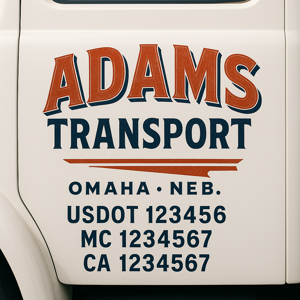 Truck Door Decal Lettering Sticker Signs | Add Your Info - Create Your Own Semi-Truck Door Signs