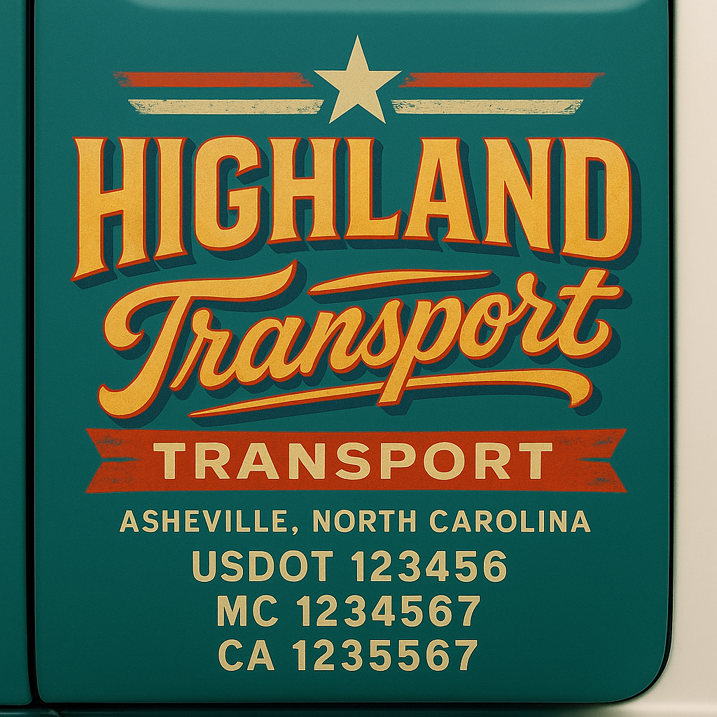 Truck Door Decal Lettering Sticker Signs | Add Your Info - Create Your Own Semi-Truck Door Signs