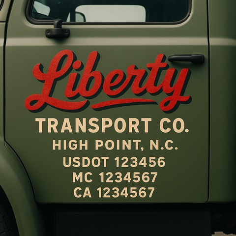 Truck Door Decal Lettering Sticker Signs | Add Your Info - Create Your Own Semi-Truck Door Signs