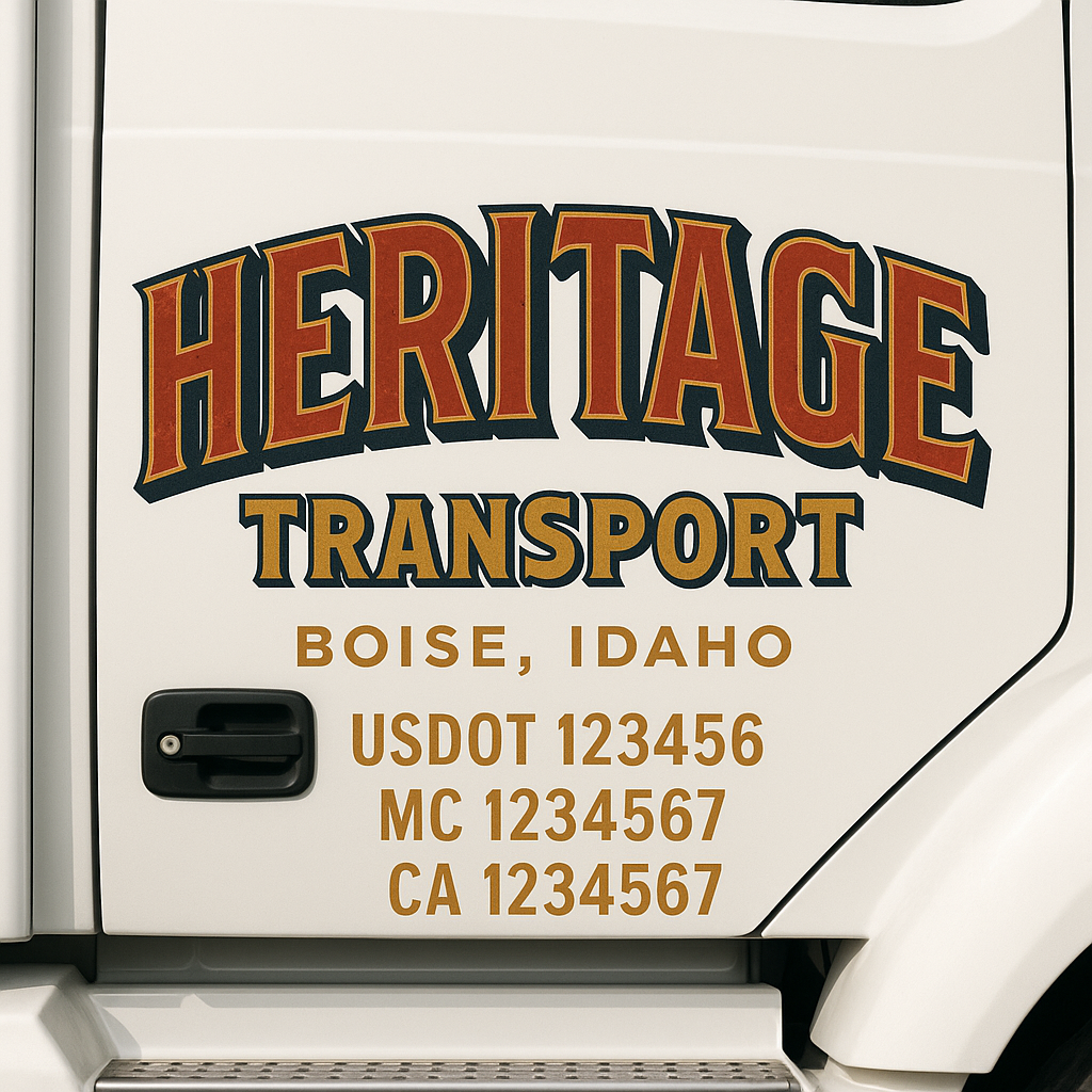 Truck Door Decal Lettering Sticker Signs | Add Your Info - Create Your Own Semi-Truck Door Signs