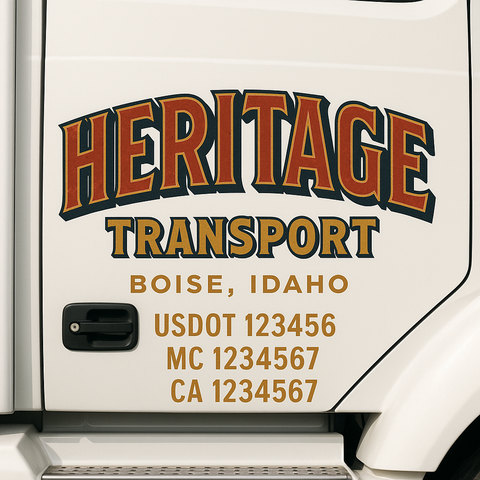 Truck Door Decal Lettering Sticker Signs | Add Your Info - Create Your Own Semi-Truck Door Signs