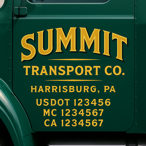Truck Door Decal Lettering Sticker Signs | Add Your Info - Create Your Own Semi-Truck Door Signs