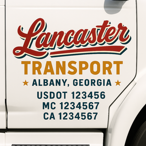 Truck Door Decal Lettering Sticker Signs | Add Your Info - Create Your Own Semi-Truck Door Signs