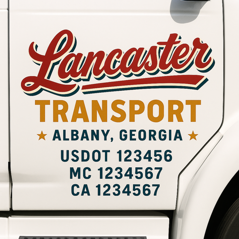 Truck Door Decal Lettering Sticker Signs | Add Your Info - Create Your Own Semi-Truck Door Signs
