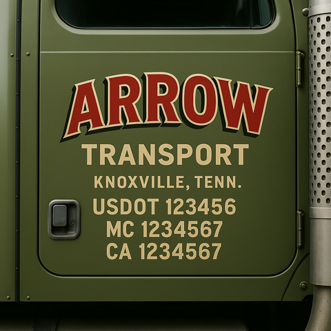 Truck Door Decal Lettering Sticker Signs | Add Your Info - Create Your Own Semi-Truck Door Signs