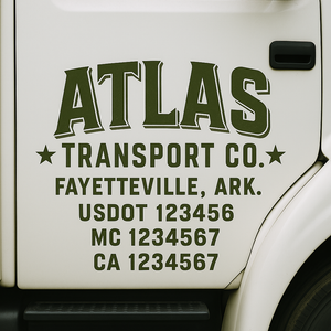 Truck Door Decal Lettering Sticker Signs | Add Your Info - Create Your Own Semi-Truck Door Signs