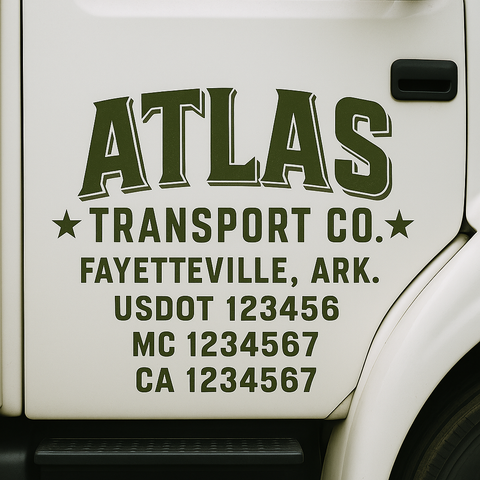 Truck Door Decal Lettering Sticker Signs | Add Your Info - Create Your Own Semi-Truck Door Signs