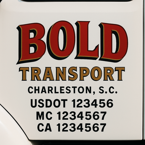 Truck Door Decal Lettering Sticker Signs | Add Your Info - Create Your Own Semi-Truck Door Signs