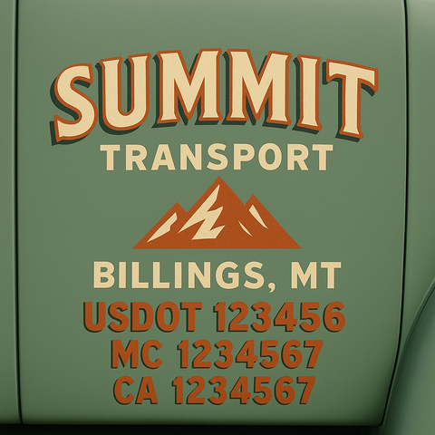 Truck Door Decal Lettering Sticker Signs | Add Your Info - Create Your Own Semi-Truck Door Signs