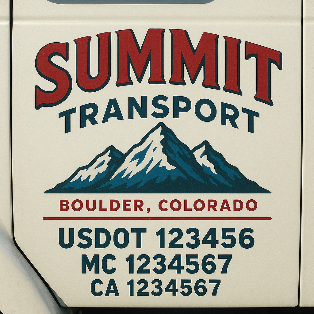 Truck Door Decal Lettering Sticker Signs | Add Your Info - Create Your Own Semi-Truck Door Signs