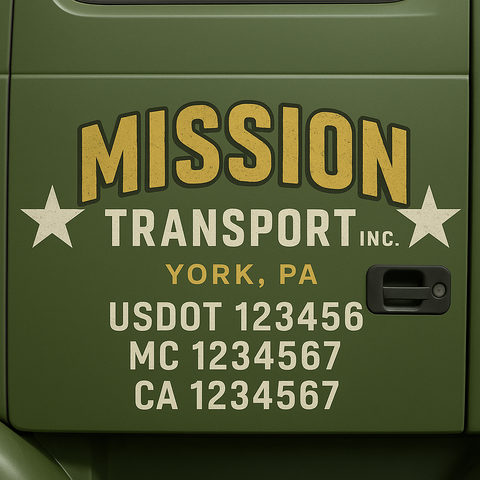 Truck Door Decal Lettering Sticker Signs | Add Your Info - Create Your Own Semi-Truck Door Signs