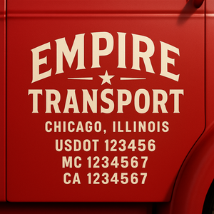 Truck Door Decal Lettering Sticker Signs | Add Your Info - Create Your Own Semi-Truck Door Signs