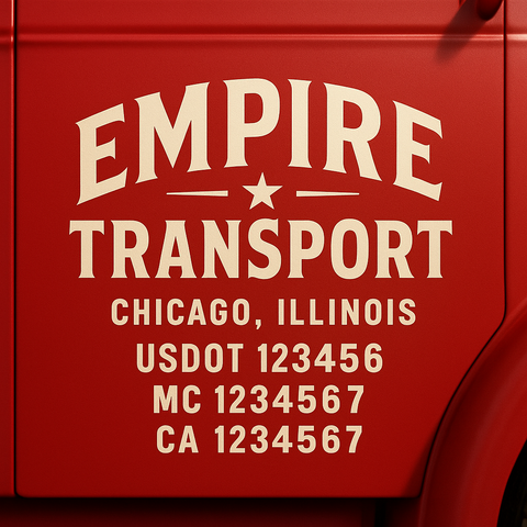 Truck Door Decal Lettering Sticker Signs | Add Your Info - Create Your Own Semi-Truck Door Signs