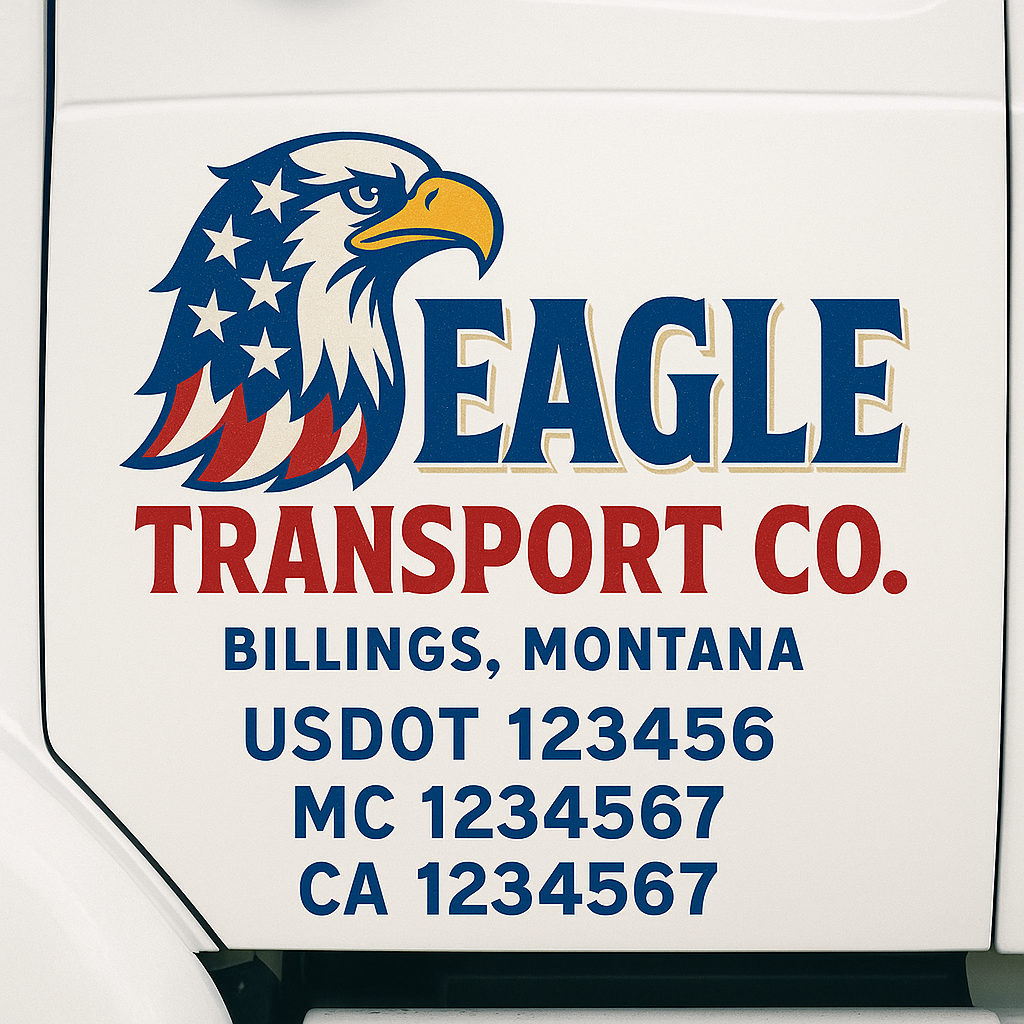Truck Door Decal Lettering Sticker Signs | Add Your Info - Create Your Own Semi-Truck Door Signs
