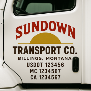 Truck Door Decal Lettering Sticker Signs | Add Your Info - Create Your Own Semi-Truck Door Signs