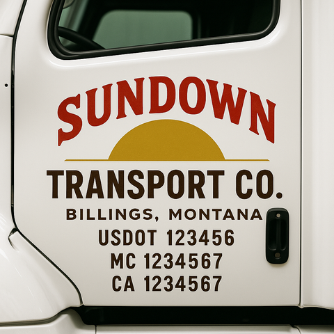 Truck Door Decal Lettering Sticker Signs | Add Your Info - Create Your Own Semi-Truck Door Signs