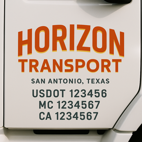 Truck Door Decal Lettering Sticker Signs | Add Your Info - Create Your Own Semi-Truck Door Signs