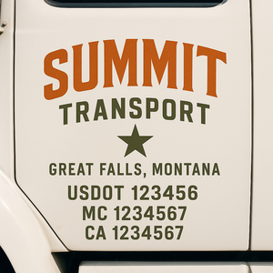Truck Door Decal Lettering Sticker Signs | Add Your Info - Create Your Own Semi-Truck Door Signs