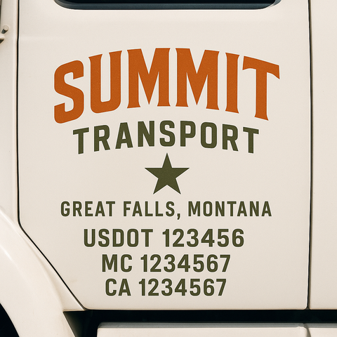 Truck Door Decal Lettering Sticker Signs | Add Your Info - Create Your Own Semi-Truck Door Signs
