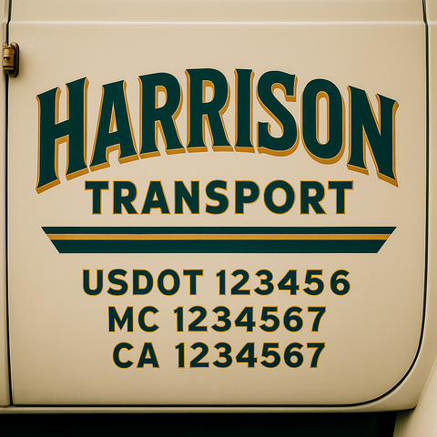 Truck Door Decal Lettering Sticker Signs | Add Your Info - Create Your Own Semi-Truck Door Signs