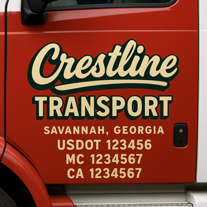 Truck Door Decal Lettering Sticker Signs | Add Your Info - Create Your Own Semi-Truck Door Signs