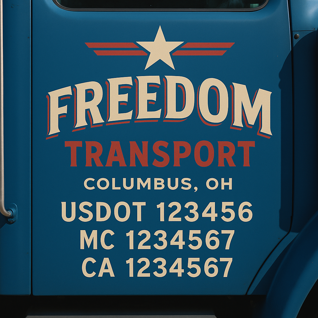 Truck Door Decal Lettering Sticker Signs | Add Your Info - Create Your Own Semi-Truck Door Signs