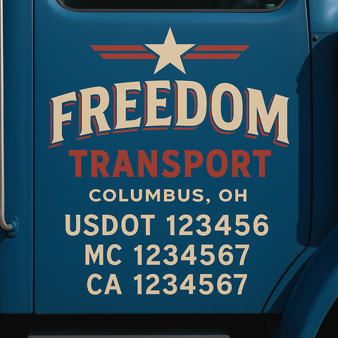 Truck Door Decal Lettering Sticker Signs | Add Your Info - Create Your Own Semi-Truck Door Signs